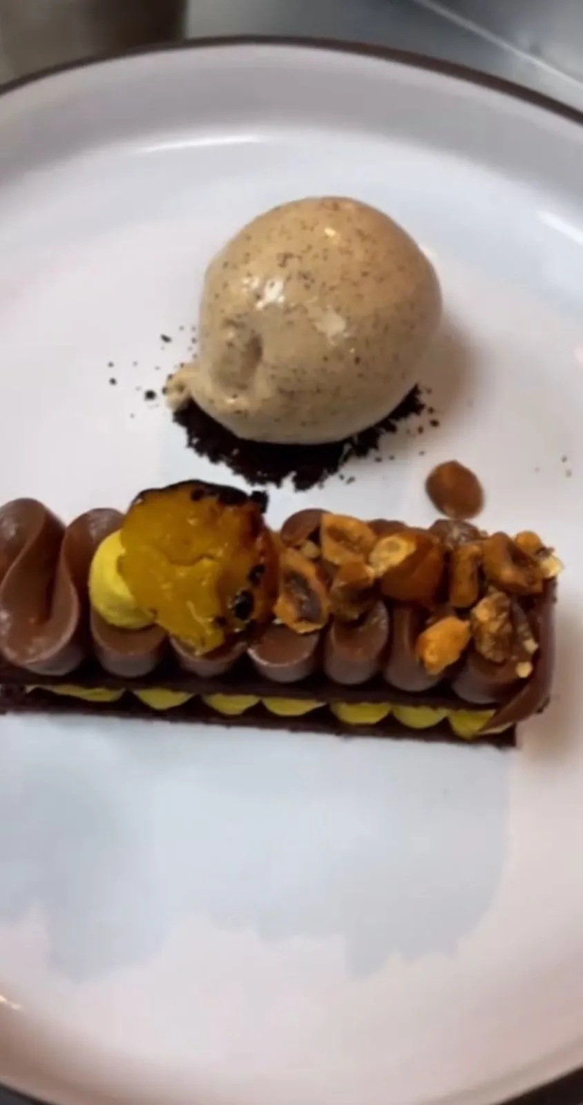 Chocolate and hazelnut dessert