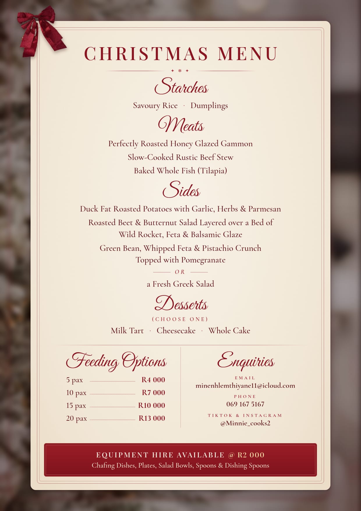 Christmas Menu